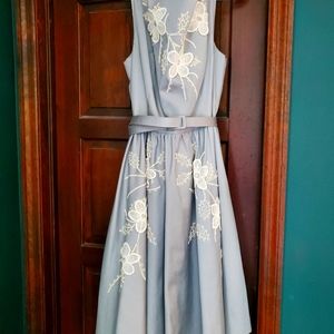 Tatyana stunner in dove grey! Built in pink crinoline, embroidery. Size 2X